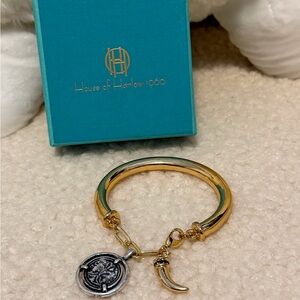House of Harlow 1960 Gold Bangle with Silver Charms